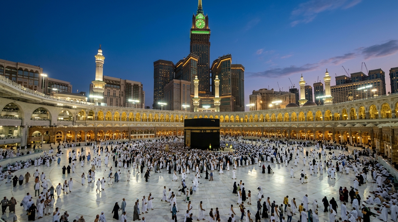 Kebersamaan Jamaah Umroh di Depan Ka'bah Makkah hehe